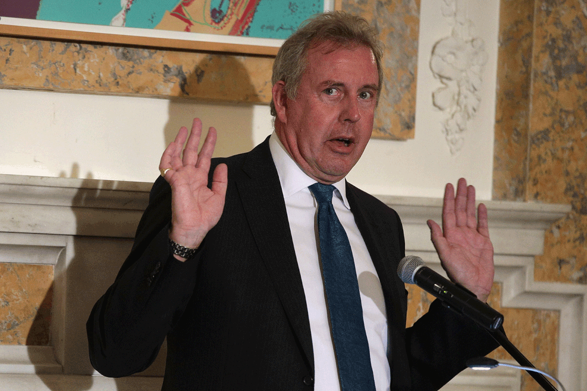 In this file photo taken on October 20, 2017 British Ambassador to the US Kim Darroch speaks during an annual dinner of the National Economists Club at the British Embassy in Washington, DC. Britain`s ambassador to Washington Kim Darroch said on July 10, 2019, he was resigning after drawing US President Donald Trump`s ire for criticising his administration in leaked confidential cables to London. `The current situation is making it impossible for me to carry out my role as I would like,` Darroch wrote in his resignation letter. `I believe in the current circumstances the responsible course is to allow the appointment of a new ambassador.` AFP