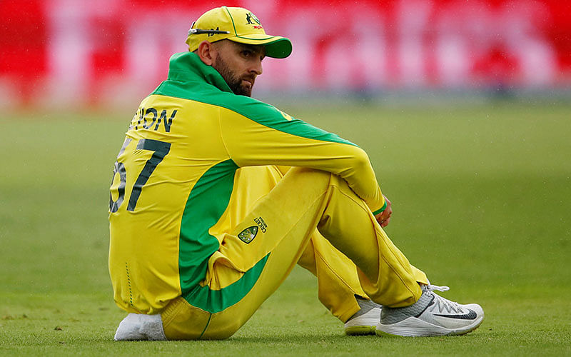 Australia’s Nathan Lyon looks dejected after the ICC Cricket World Cup Semi-final match against England at Edgbaston, Birmingham, Britain on 11 July 2019. Photo: Reuters