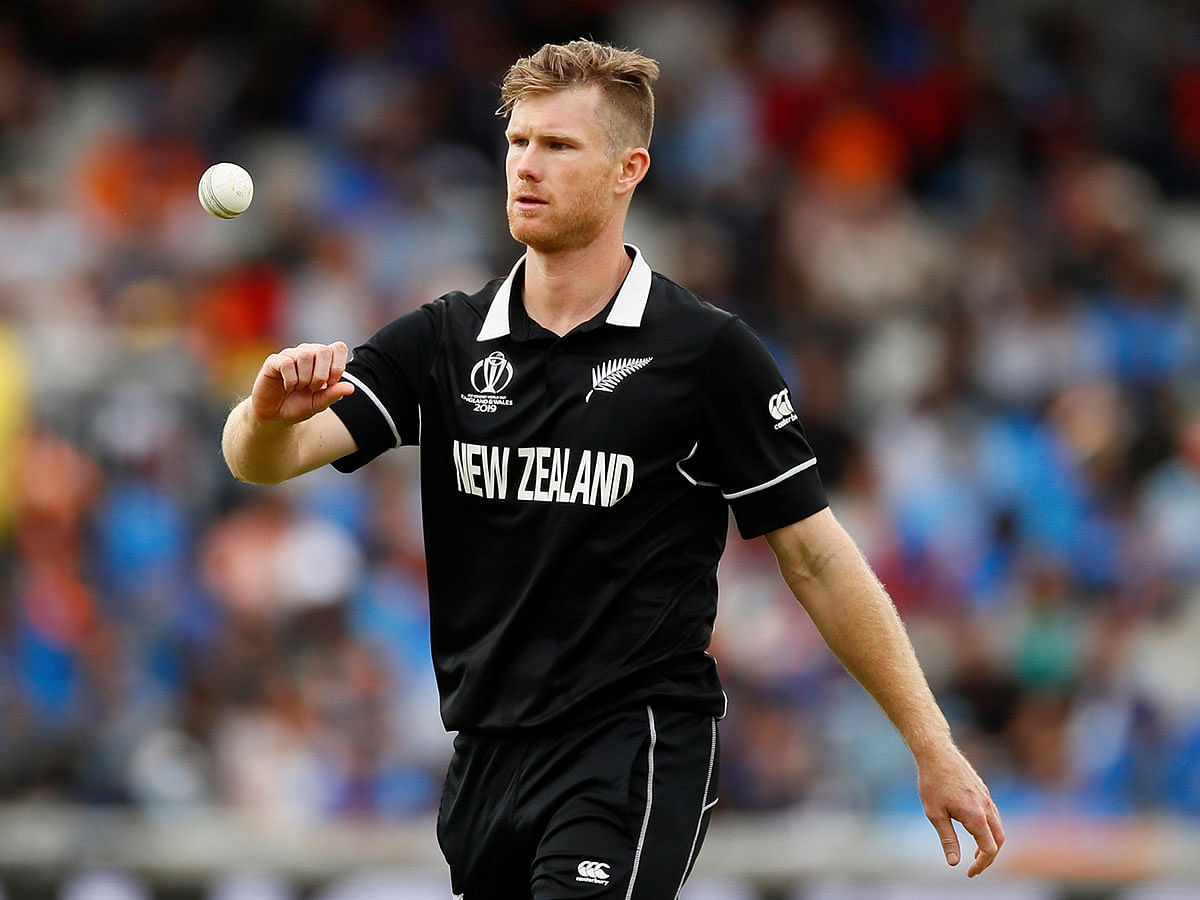 New Zealand`s Jimmy Neesham in action in the ICC Cricket World Cup Semi-final match against India at Old Trafford, Manchester, Britain on 10 July 2019. Photo: Reuters