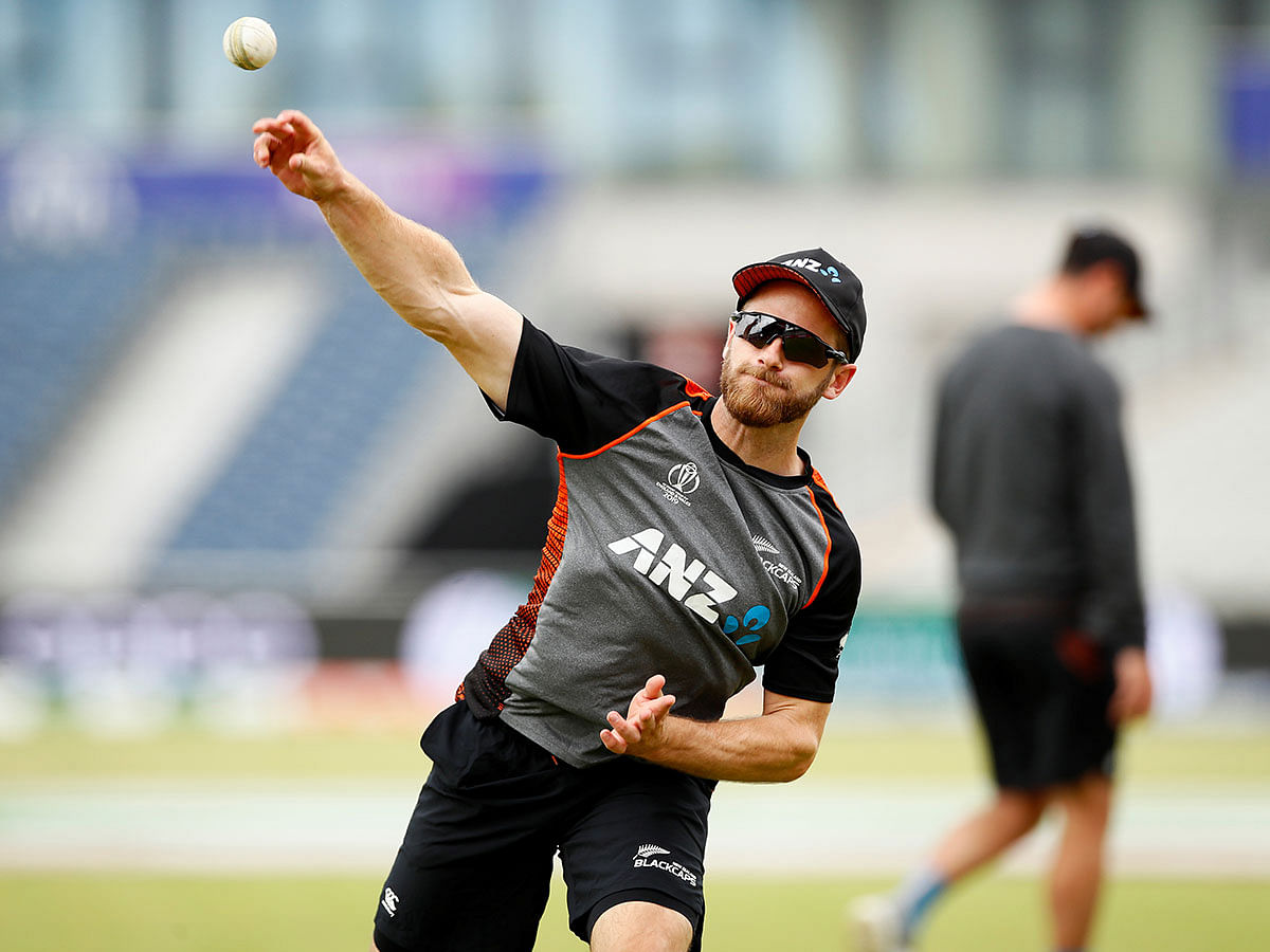 New Zealand`s Kane Williamson during nets before the ICC Cricket World Cup Semi-final match against India at Old Trafford, Manchester, Britain on 8 July 2019. Photo: Reuters