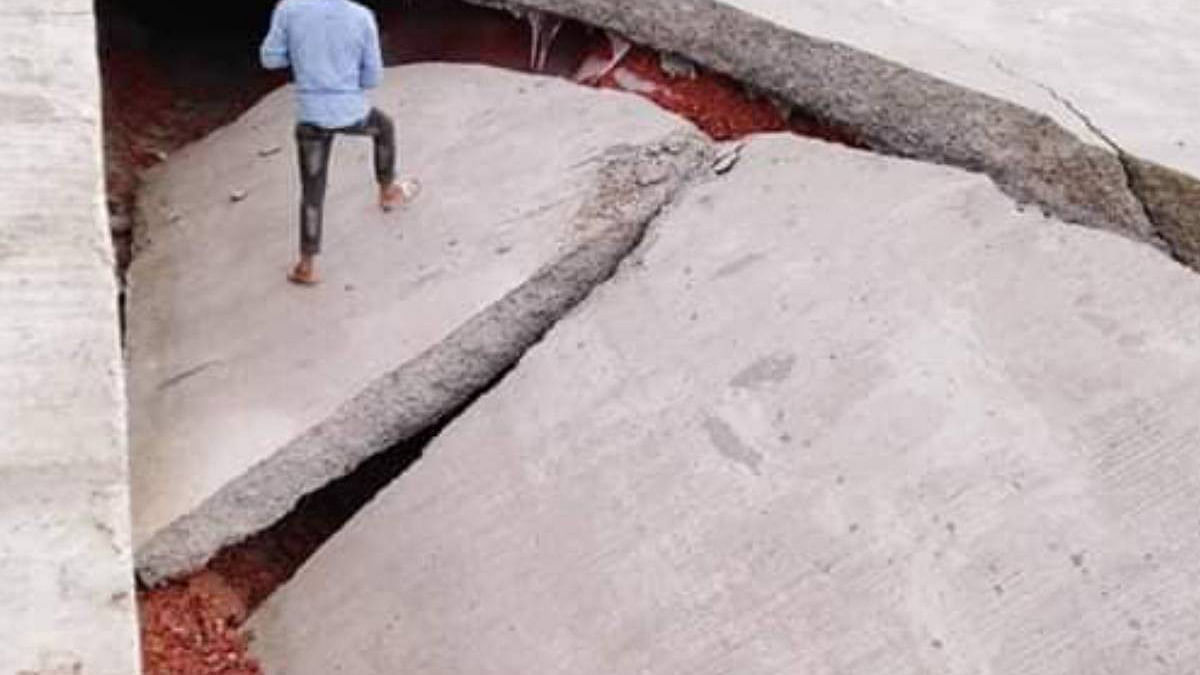 Parts of a mega infrastructure project adjacent to the Bay of Bengal caved in on 13 July 2019. Photo: UNB