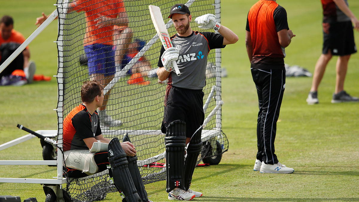 New Zealand`s Kane Williamson during nets before the ICC Cricket World Cup Final against England at Lord`s, London, Britain on 13 July 2019. Photo: Reuters