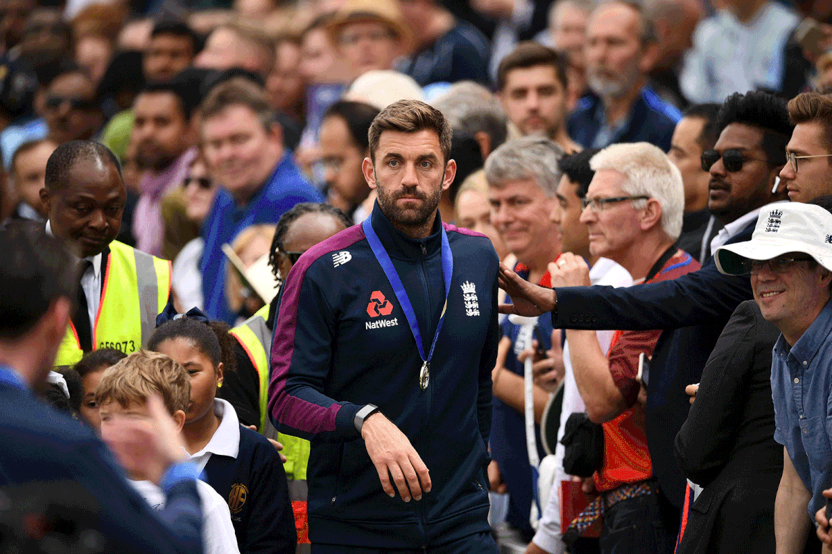 England`s Liam Plunkett attends a World Cup victory event at The Oval in London on 15 July, 2019. Photo: AFP