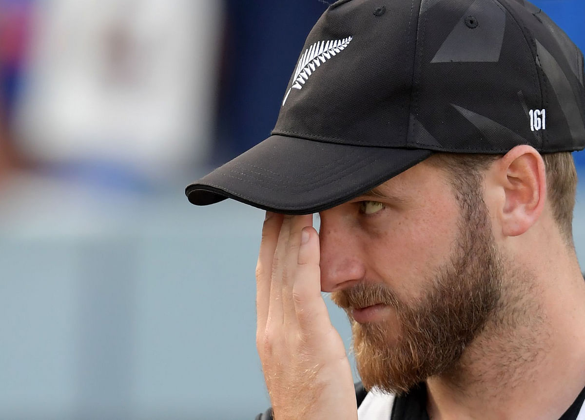 New Zealand`s captain Kane Williamson looks on at the trophy presentation after defeat in the 2019 Cricket World Cup final between England and New Zealand at Lord`s Cricket Ground in London on 14 July, 2019. Photo: AFP