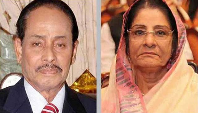 HM Ershad (L) and his wife Raushan Ershad. Prothom Alo File Photo