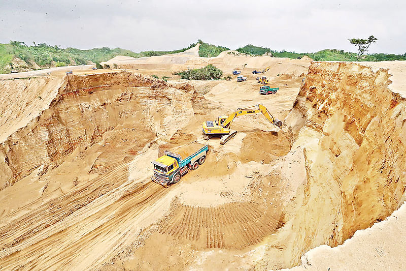 Hills in Maheskhali, an island located in northwest Cox’s Bazar, are being razed to build an oil depot. Photo: Sajid Hossain