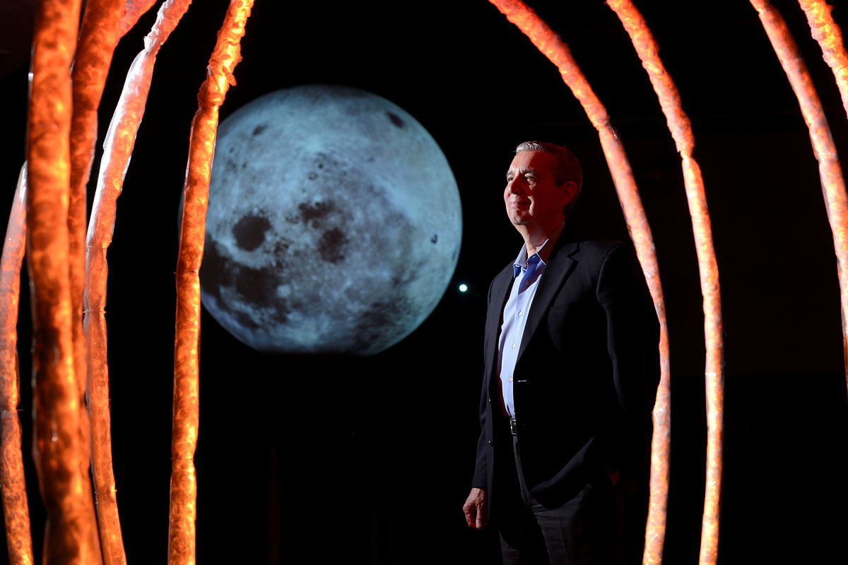 University of Colorado Boulder director of NASA/NLSI Lunar University Network for Astrophysics Research Jack Burns, who is working with NASA to put telescopes on the moon by using telerobotic technology, stands for a portrait at the Fiske Planetarium in Boulder, Colorado, US on 24 June. Photo: Reuters