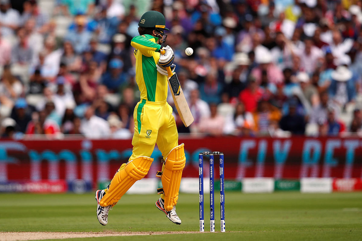 Australia`s Alex Carey is struck on the helmet by the ball off the bowling of England`s Jofra Archer in the ICC Cricket World Cup Semi-final at Edgbaston, Birmingham, Britain on 11 July 2019. Reuters File Photo
