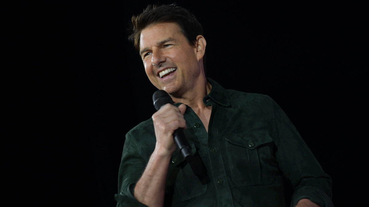 Actor Tom Cruise makes a surprise appearance in Hall H to promote “Top Gun: Maverick” at the Convention Center during Comic Con in San Diego, California on 18 July, 2019. Photo: AFP