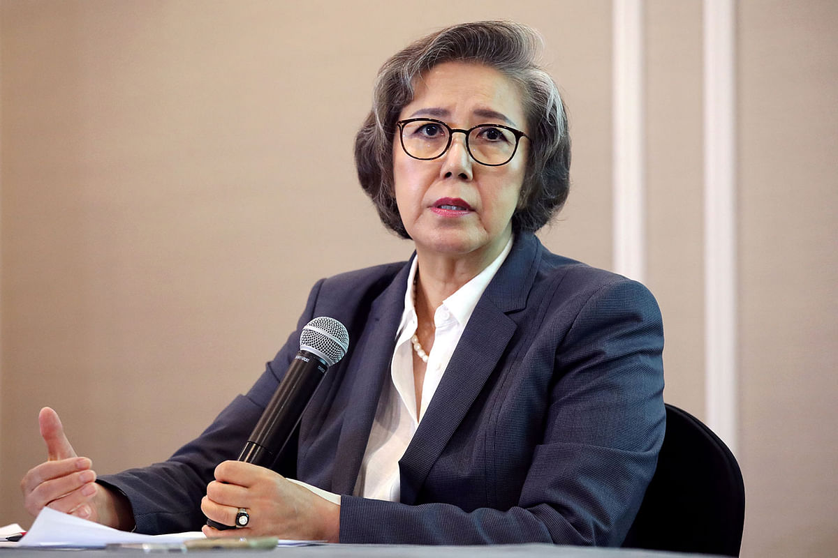 UN Special Rapporteur on Human Rights Situation in Myanmar Yanghee Lee speaks during a news conference in Kuala Lumpur, Malaysia, on 18 July 2019. Photo: Reuters