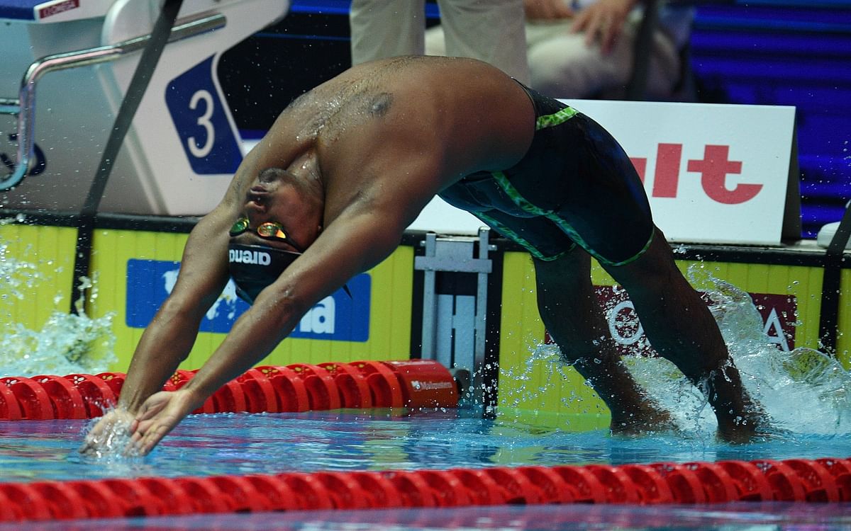 Bangladesh`s Juwel Ahmmed competes in a heat for the men`s 100m backstroke event during the swimming competition at the 2019 World Championships at Nambu University Municipal Aquatics Centre in Gwangju, South Korea, on 22 July, 2019. Photo: AFP