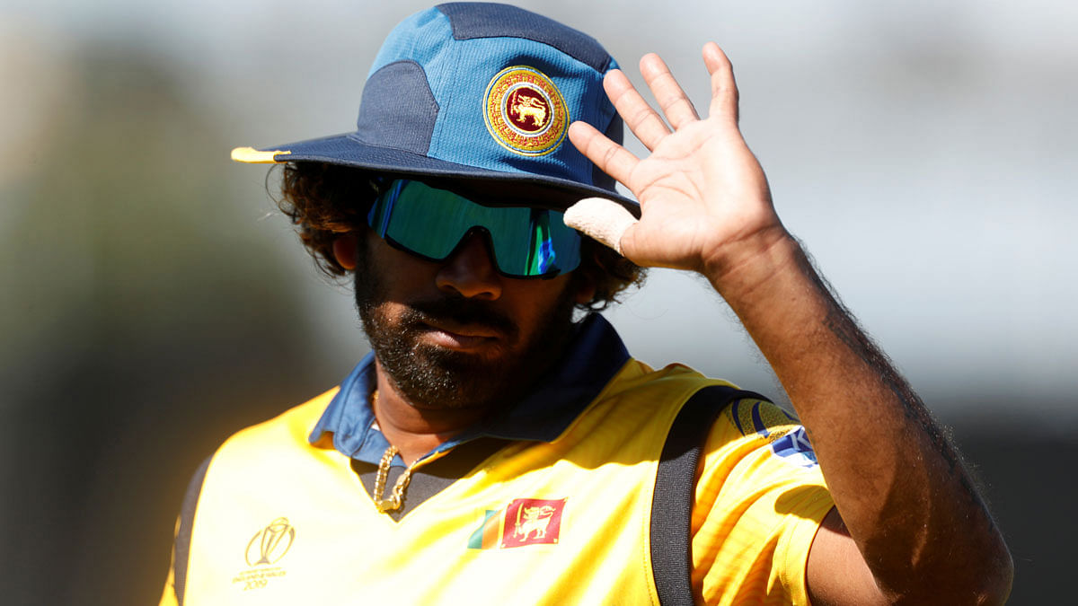 Sri Lanka`s Lasith Malinga in a Cricket Wold Cup match against West Indies on 1 July, 2019 in Britain. Photo: Reuters