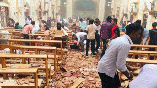 A file photo of one of the attacks in Sri Lanka on Easter Sunday that killed 258 people.