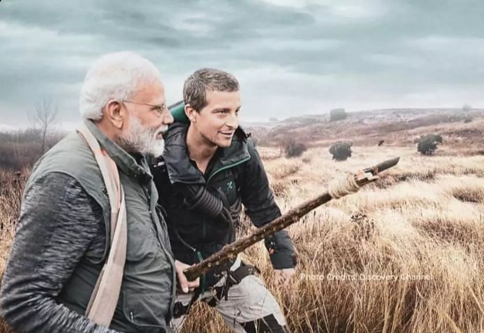 Indian prime minister Narendra Modi will appear in an episode of `Man Vs Wild`, the popular television programme on Discovery Channel, on 12 August. Photo: IANS  Modi to feature on `Man Vs Wild` 12 Aug
