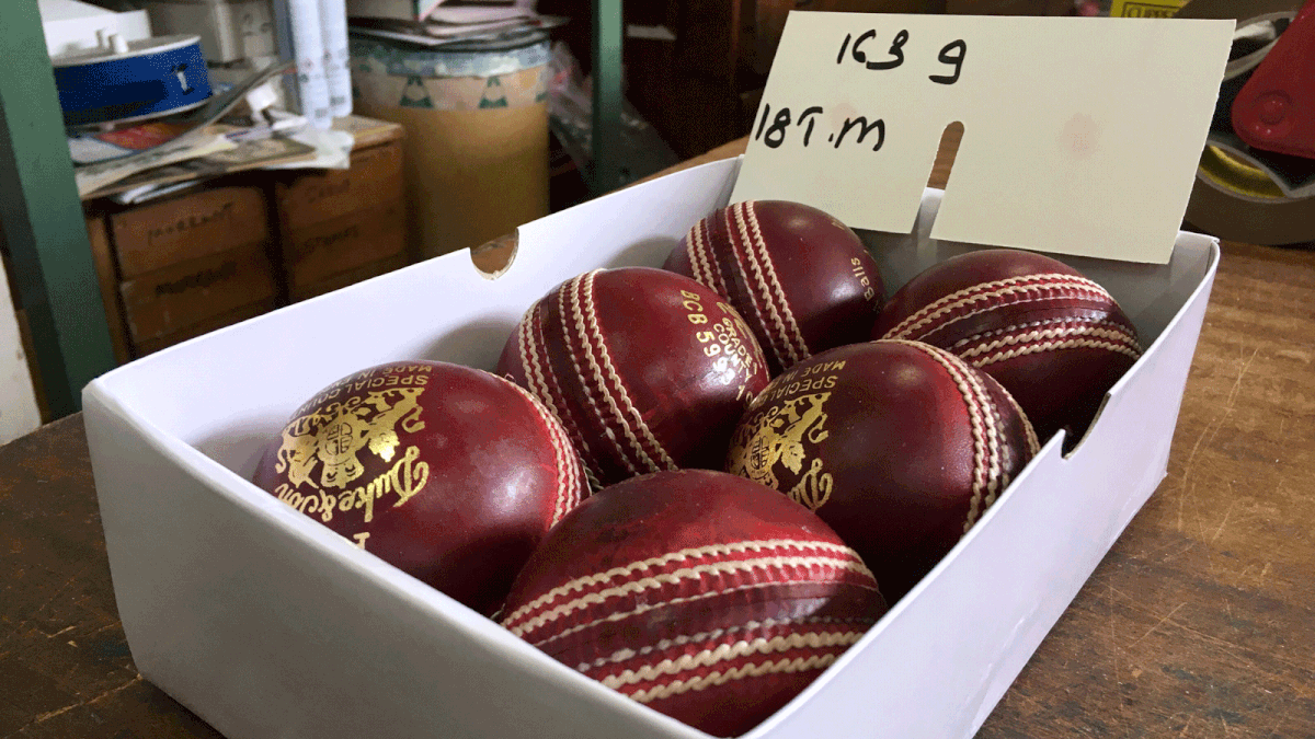 A box of freshly polished Dukes balls that will be used for the third Ashes test at the British Cricket Balls Ltd in Walthamstow, London, Britain on 31 July 2019. Photo: Reuters
