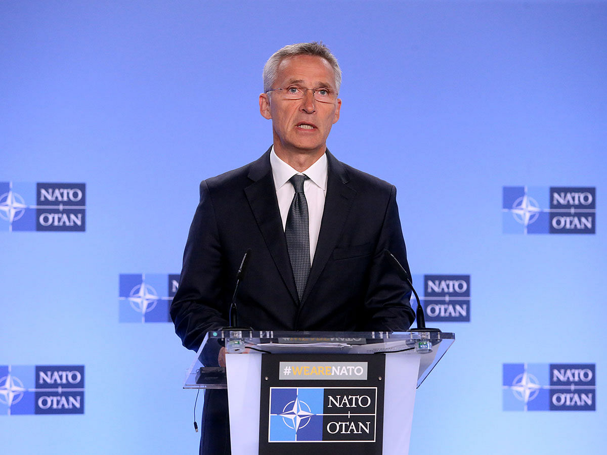 NATO Secretary-General Jens Stoltenberg gives a news conference on the day the United States is set to pull out of the Intermediate-range Nuclear Force Treaty (INF), in Brussels, Belgium, on 2 August 2019. Photo: Reuters