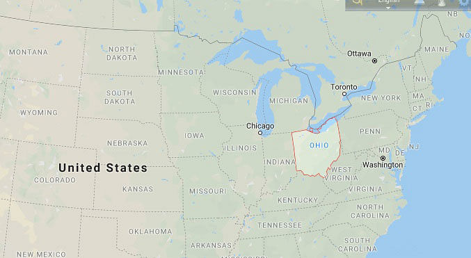 Map of in Dayton, Ohio, US. Photo: Screen-grab