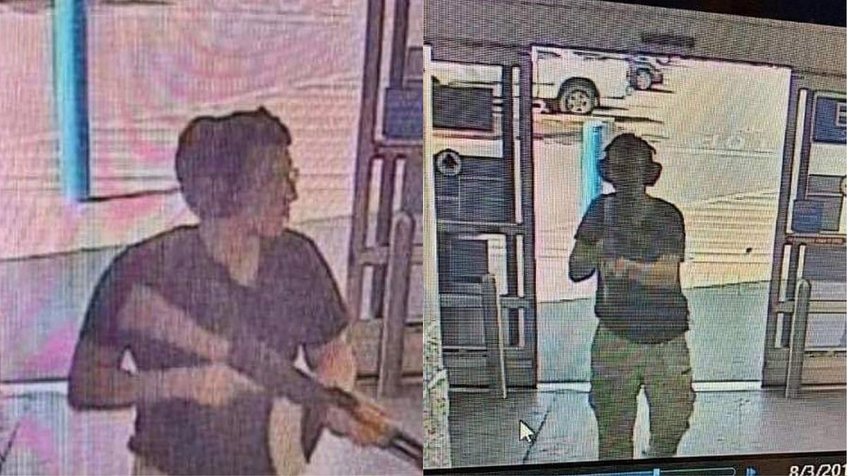 This CCTV image obtained by KTSM 9 news channel shows the gunman identified as Patrick Crusius, 21 years old, as he enters the Cielo Vista Walmart store in El Paso on 3 August 2019. Photo: AFP
