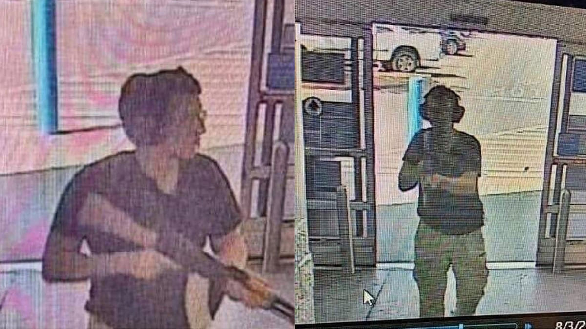 This CCTV image obtained by KTSM 9 news channel shows the gunman identified as Patrick Crusius, 21 years old, as he enters the Cielo Vista Walmart store in El Paso on 3 August 2019. Photo: AFP