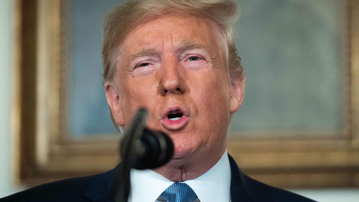 US President Donald Trump speaks about the mass shootings from the Diplomatic Reception Room of the White House in Washington, DC, 5 August 2019. Photo: AFP