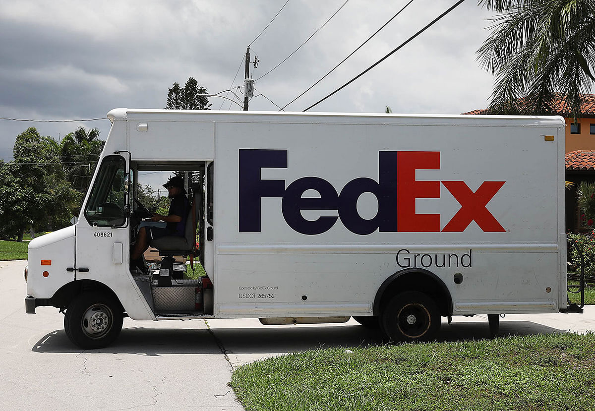 A FedEx delivery truck is seen on 7 August 2019 in Fort Lauderdale, Florida. Photo: AFP