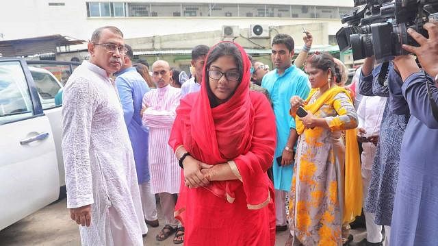 BNP chairperson Khaleda Zia’s relatives went to meet her at Bangabandhu Sheikh Mujib Medical University on Sunday. Photo: Syful Islam