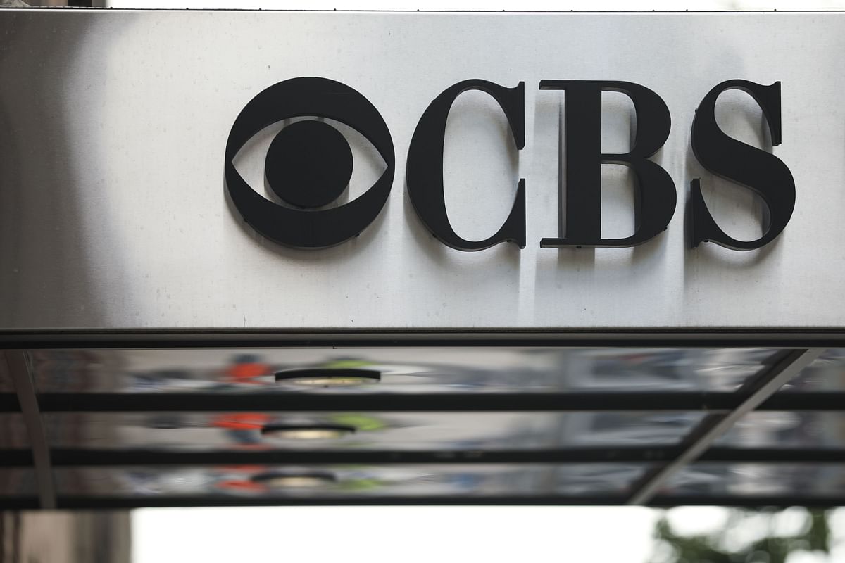 Signage for the CBS Broadcast Center is displayed outside the building on 13 August 2019 in New York City. Photo: AFP