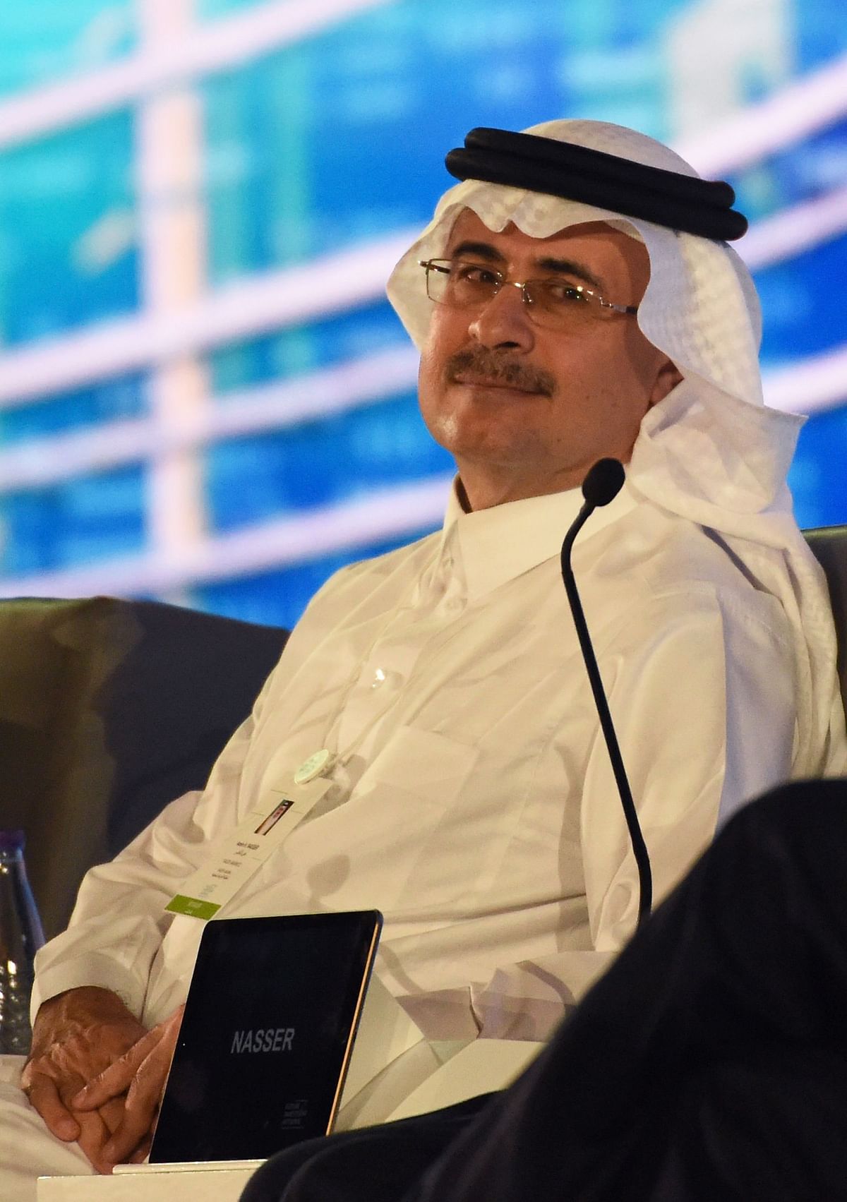 In this file photo taken on 24 October 2017, Amin al-Nasser, chief executive of state oil company Saudi Aramco, looks on during a panel discussion during the Future Investment Initiative (FII) conference in Riyadh. Photo: AFP