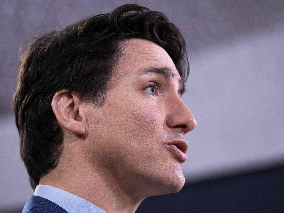 In this file photo taken on 7 March 2019, Canadian prime minister Justin Trudeau speaks to the media at the national press gallery in Ottawa, Ontario. Photo: AFP