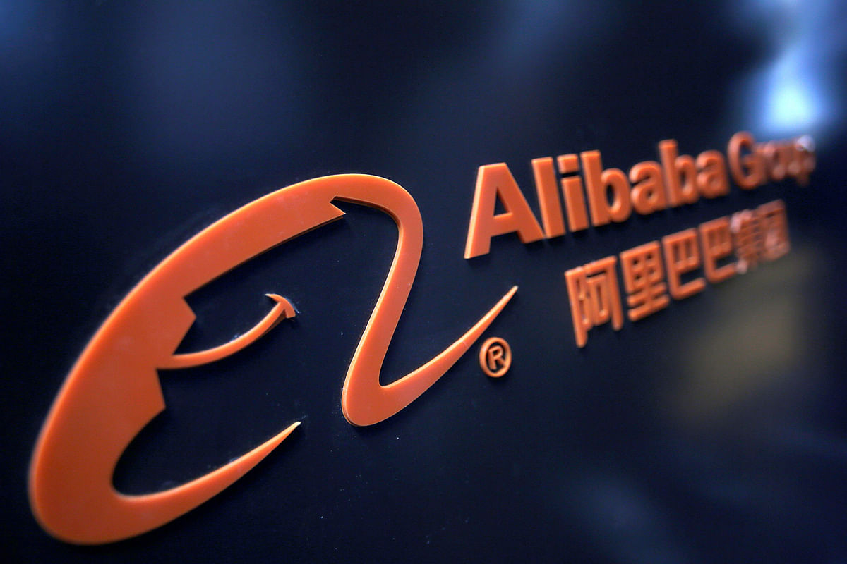 A logo of Alibaba Group is seen at an exhibition during the World Intelligence Congress in Tianjin, China on 16 May 2019. Reuters File Photo