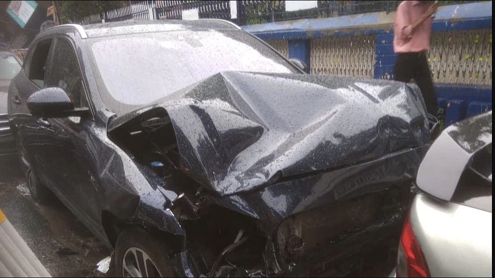 Two Bangladeshis killed in India`s Kolkata city as a speeding Jaguar car rammed into them. Photo: Collected