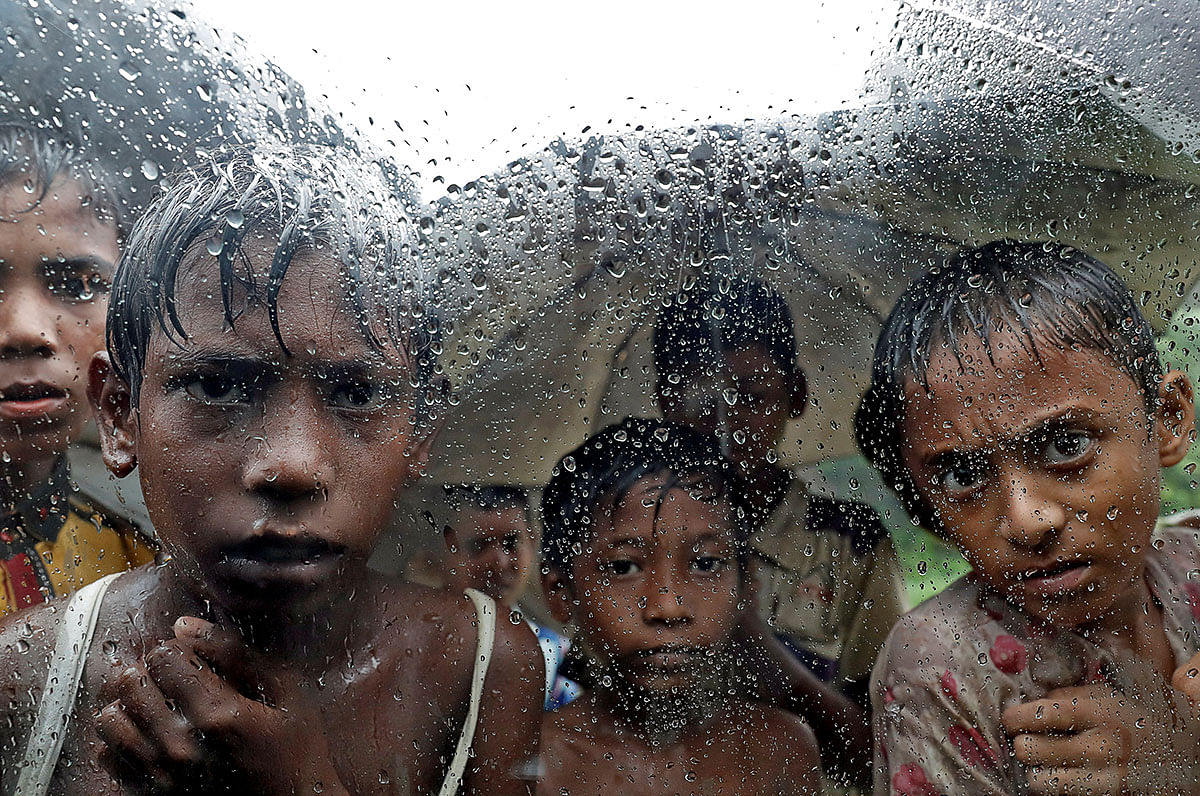 Rohingya refugee children pictured in a camp in Cox`s Bazar, Bangladesh, on 19 September 2017. Reuters File Photo