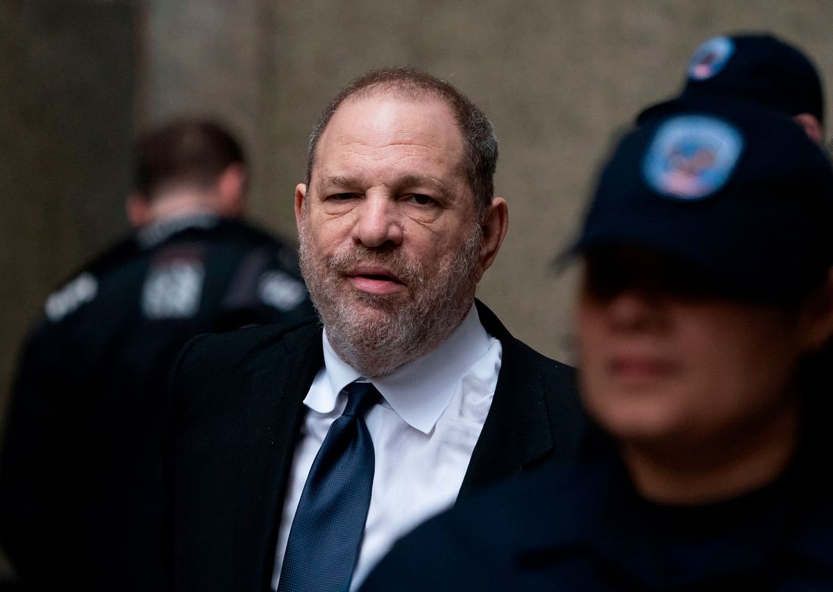 Disgraced Hollywood mogul Harvey Weinstein leaves the State Supreme Court in New York, after a break in a pre-trial hearing over sexual assault charges. Fallen movie mogul Harvey Weinstein, indicted over two sexual assault allegations, is to be informed of new allegations against him on Monday that could delay his trial and complicate his defense. Photo: AFP