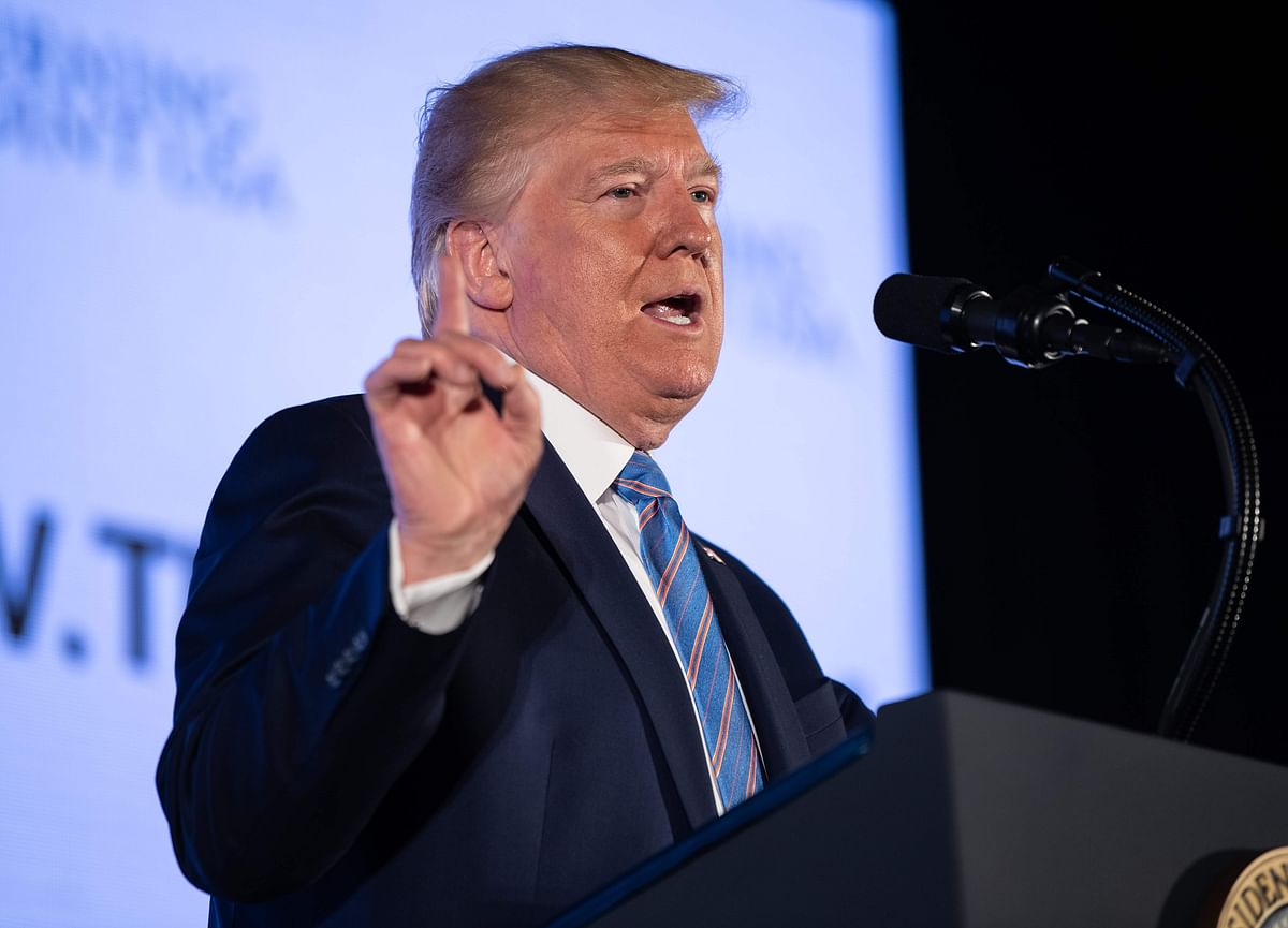n this file photo taken on 23 July US president Donald Trump addresses the Turning Point USA’s Teen Student Action Summit 2019 in Washington, DC. Photo: AFP
