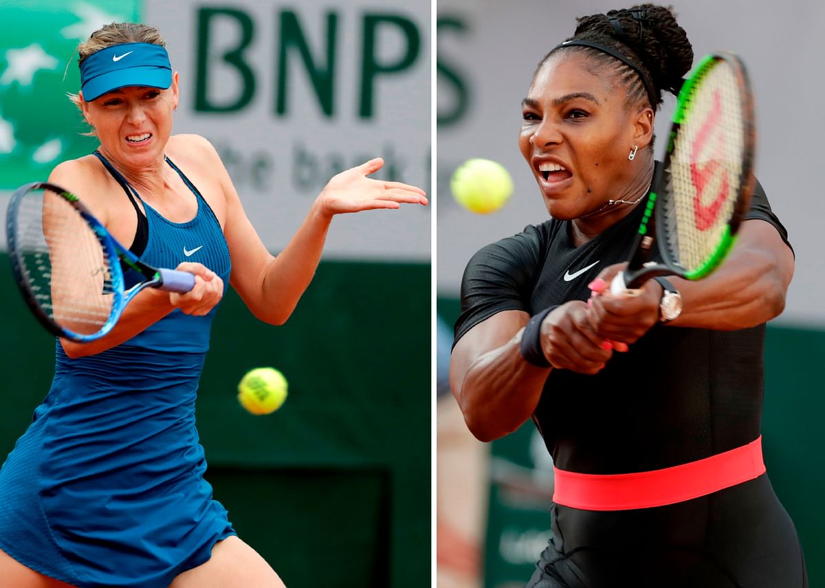 Russia’s Maria Sharapova (L) and (R) Serena Williams. AFP file photo
