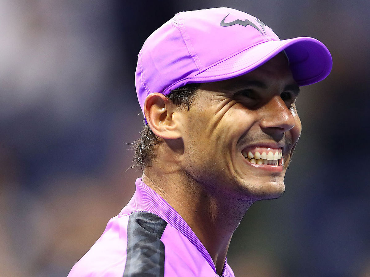 Rafael Nadal of Spain celebrates victory after defeating John Millman of Australia during their Men`s Singles first round match on day two of the 2019 US Open at the USTA Billie Jean King National Tennis Center on 27 August 2019 in the Flushing neighborhood of the Queens borough of New York City. Photo: AFP