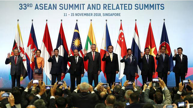 ASEAN leaders gather for a group photo during the opening ceremony of the 33rd ASEAN Summit in Singapore on 13 November 2018. Reuters File Photo