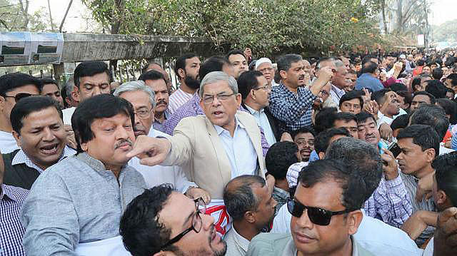BNP secretary general Mirza Fakhrul Islam Alamgir has been holding small rallies and meetings