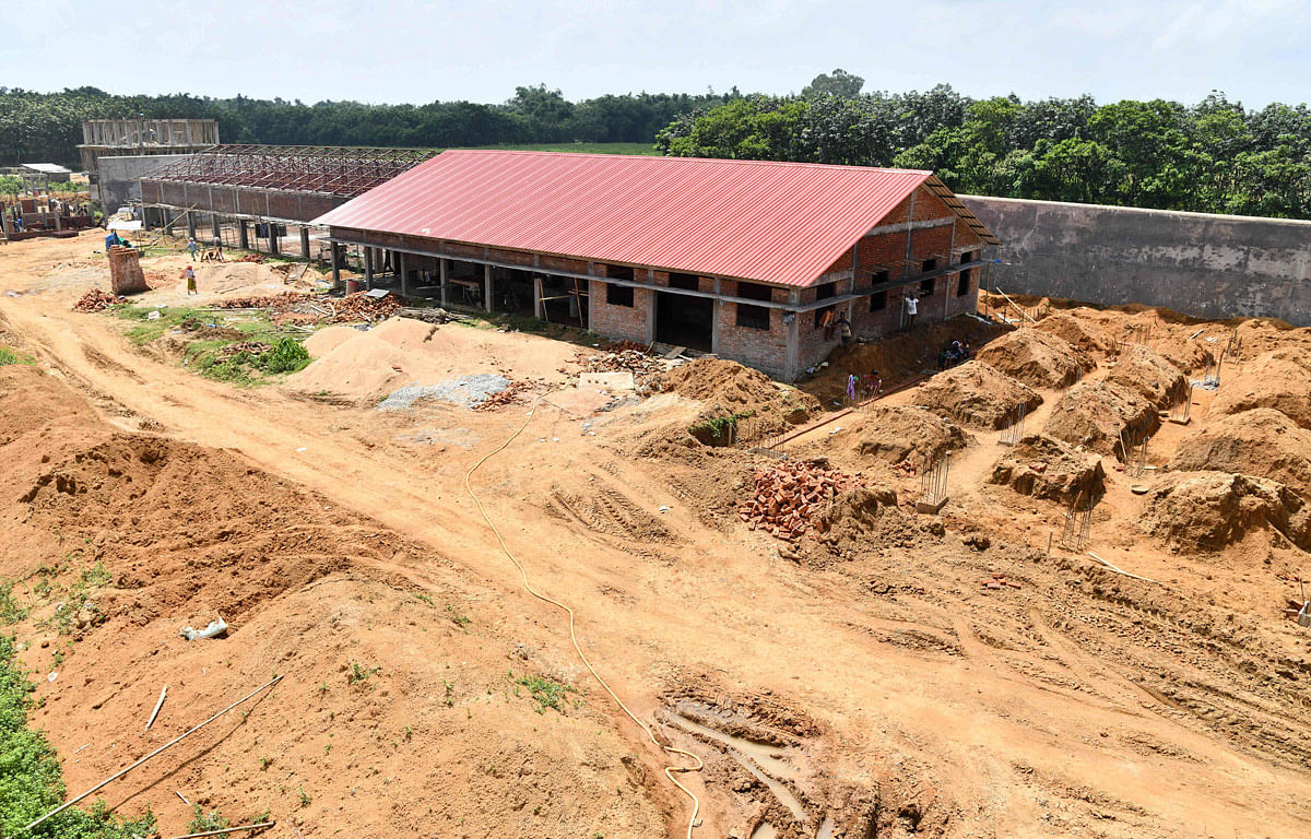 This photo taken on 29 August 2019, shows an under-construction detention centre for people who are not included in a `citizens register` in Kadamtola Gopalpur village, in Goalpara district, some 170km from Guwahati, the capital city of India’s northeastern state of Assam. Photo: AFP