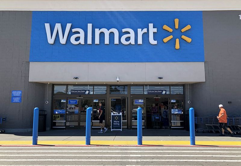 Customers enter a Walmart store on 3 September 2019 in San Leandro, California. Walmart, America`s largest retailer, announced that it will reduce the sales of gun ammunition that can be used in handguns and assault style rifles, including .223 caliber and 5.56 caliber bullets. Photo: AFP