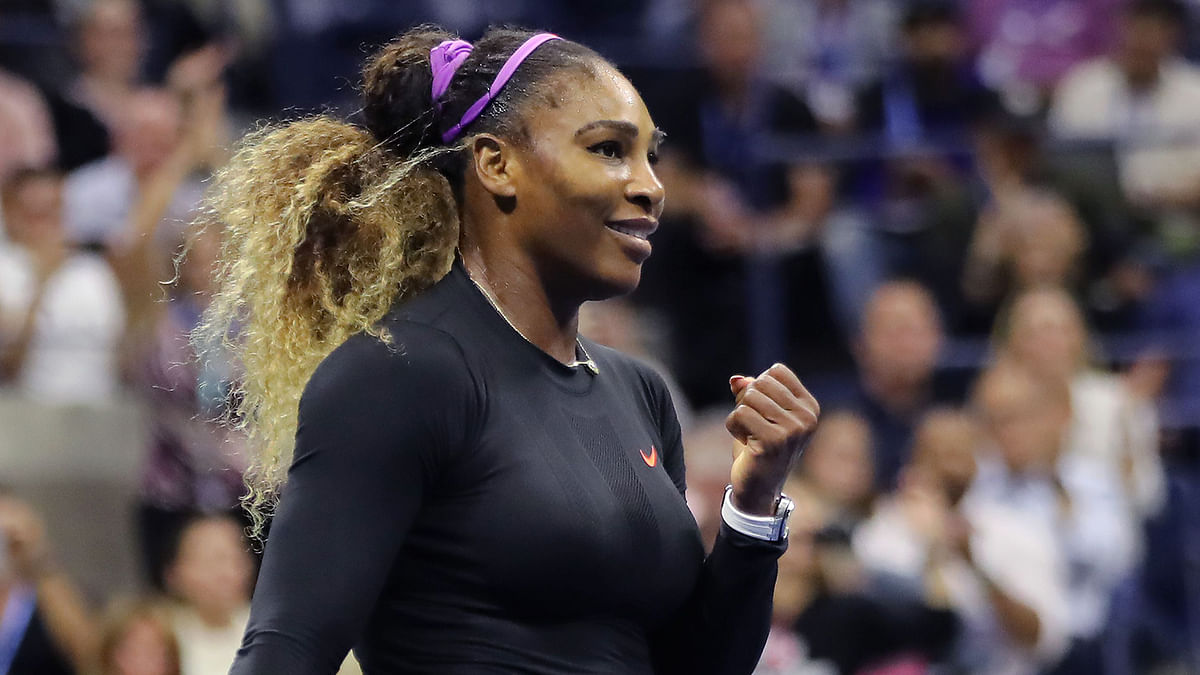 Serena Williams of the US celebrates her victory over Elina Svitolina of Ukraine during their Singles Women`s Semi-finals match at the 2019 US Open at the USTA Billie Jean King National Tennis Center in New York on 5 September 2019. Photo: AFP