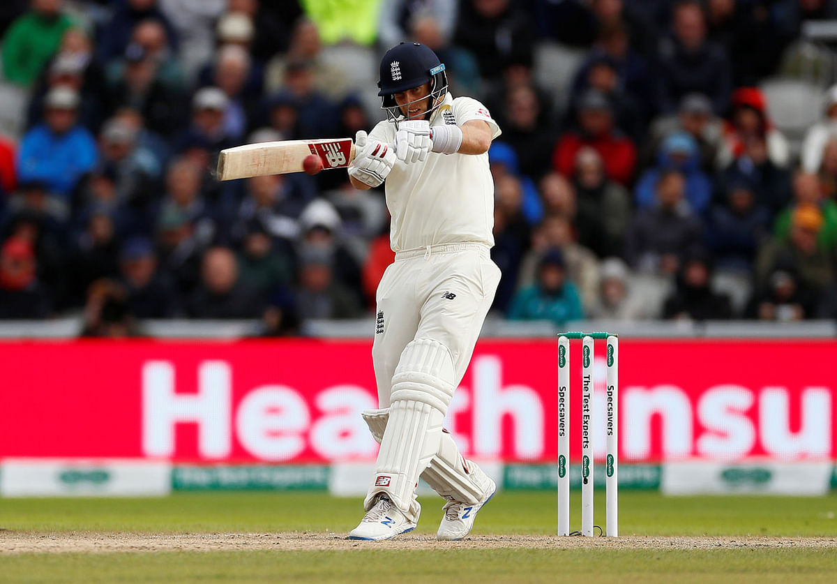 England`s Joe Root hits a four. Photo: Reuters