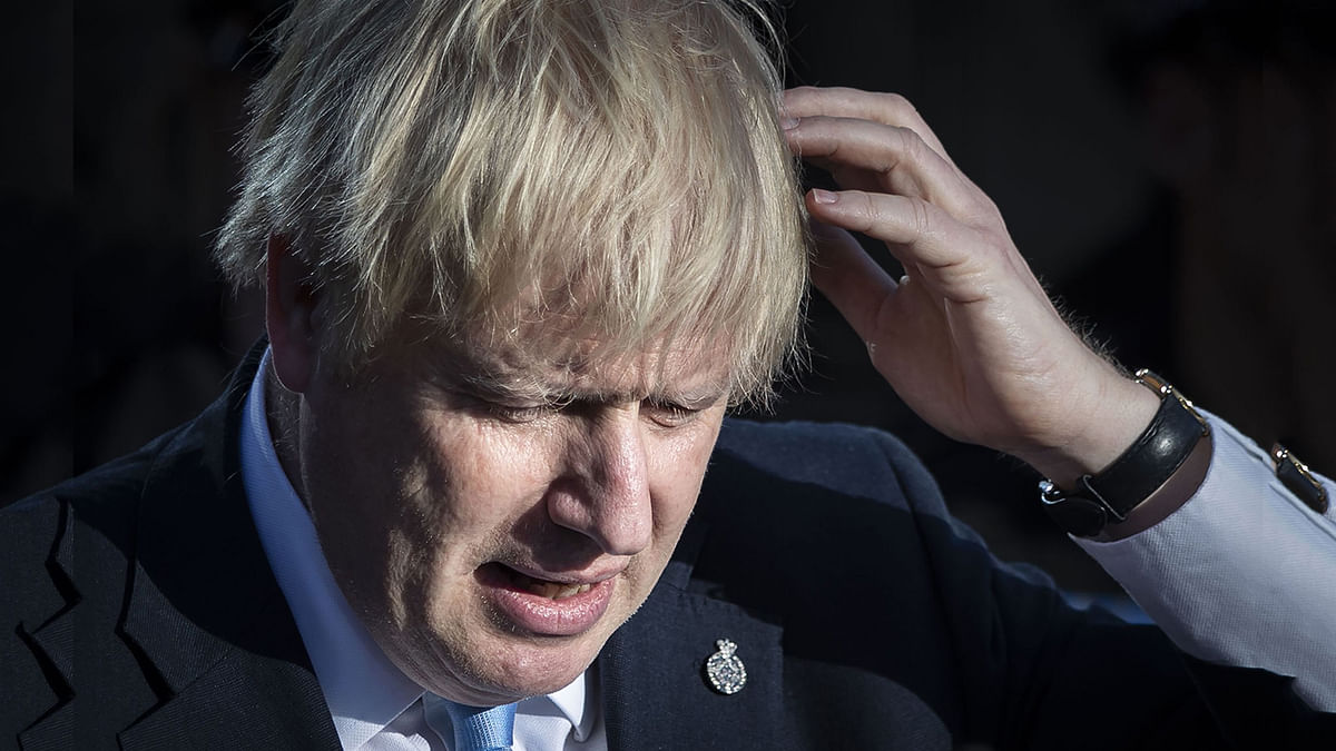 Britain`s prime minister Boris Johnson reacts during a visit with the police in West Yorkshire, northern England, on 5 September 2019. UK Prime Minister Boris Johnson called Thursday for an early election after a flurry of parliamentary votes tore up his hardline Brexit strategy and left him without a majority. Johnson was on a campaign footing on September 5 as he launched a national effort to recruit 20,000 police officers in Yorkshire in northern England. Photo: AFP
