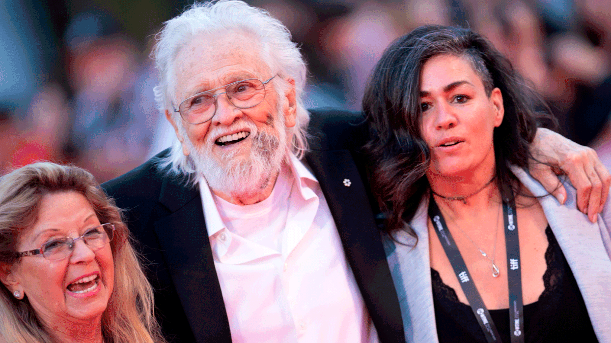 Wanda Hawkins, musician Ronnie Hawkins and guest arrive for the Opening Night Gala presentation of `Once Were Brothers: Robbie Robertson and The Band` during the Toronto International Film Festival, on 5 September 2019, in Toronto, Ontario, Canada. Photo: AFP