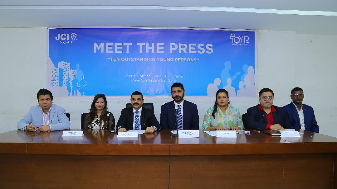 JCI Bangladesh national president Irfan Islam is seen at the press conference. Photo: Courtesy