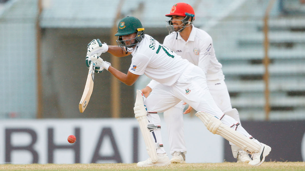 Bangladesh cricket captain Shakib Al Hasan plays a shot during the fourth day of the one-off cricket Test match between Bangladesh and Afghanistan at the Zohur Ahmed Chowdhury Stadium in Chittagong on 8 September, 2019. Photo: AFP