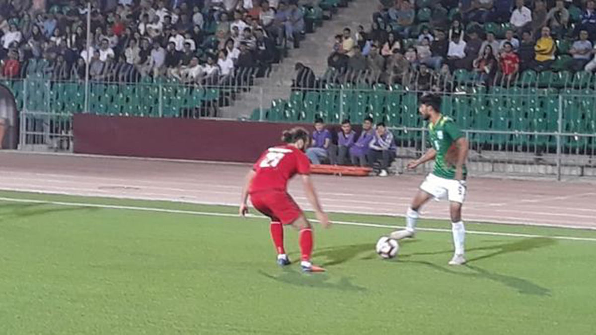 Bangladesh start their joint Qualification (Round-1) of the FIFA World Cup 2022 and AFC Asian Cup 2023 campaign with a 0-1 goal defeat to Afghanistan on Tuesday. Photo: BFF