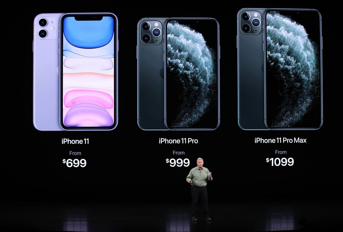 Apple`s senior vice president of worldwide marketing Phil Schiller talks about the new iPhone 11 Pro during an Apple special event on 10 September, 2019 in Cupertino, California. Photo: AFP