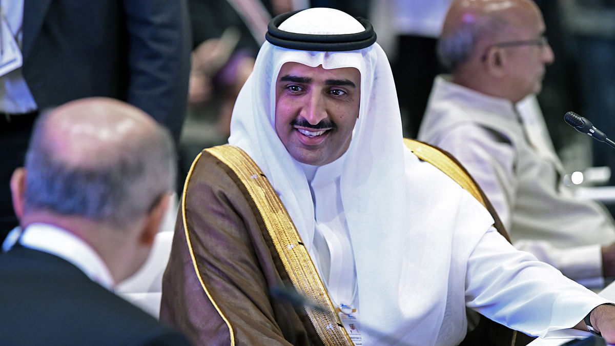 Bahrain`s Oil Minister Mohammed bin khalifa bin Ahmed (C) attends the 24th World Energy Congress (WEC) in the Emirati capital Abu Dhabi on 10 September 2019. Photo: AFP