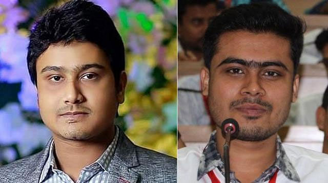 Al Nahean Khan Joy and Lekhak Bhattacharjee were given the charge of BCL president and general secretary respectively. Photo: Collected